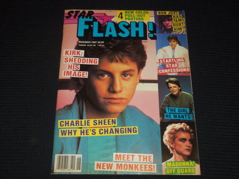 1987 NOVEMBER STAR FLASH! MAGAZINE - KIRK CAMERON FRONT COVER - E 14915