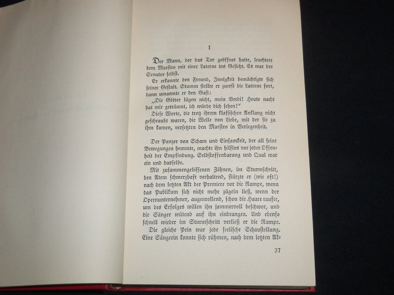 1930 VERDI ROMAN DER OPER BOOK BY FRANZ WERFEL - KD 5634B