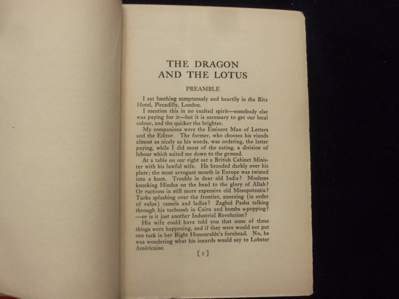1927 THE DRAGON AND THE LOTUS HARDCOVER BOOK BY CROSBIE GARSTIN- KD 8418