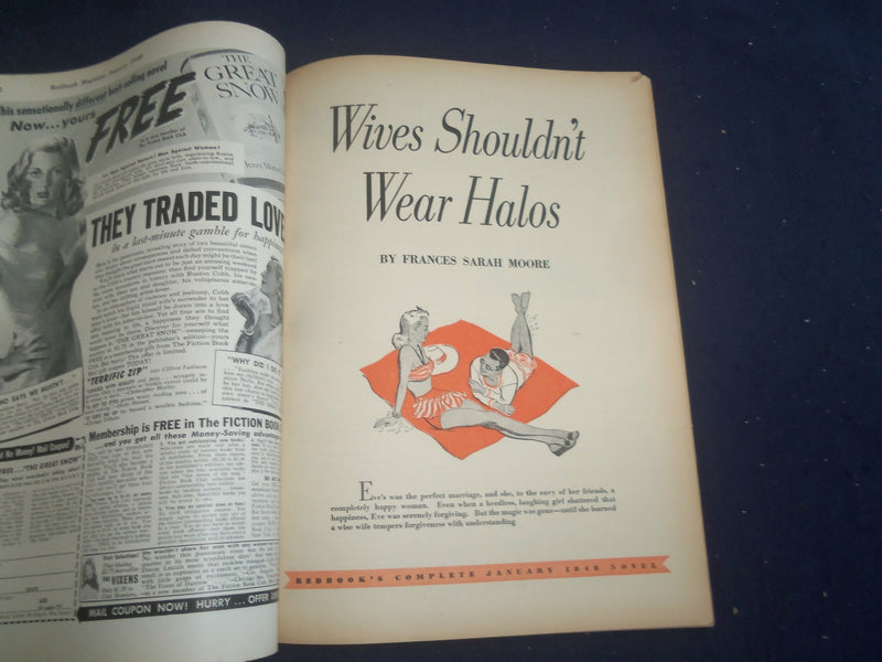 1948 JANUARY REDBOOK MAGAZINE - WIVES SHOULDN'T WEAR HALOS - SP 6257N