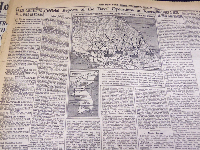 1951 JULY 12 NEW YORK TIMES - REDS BAR U. N. CONVOY INCLUDING PRESS - NT 2029