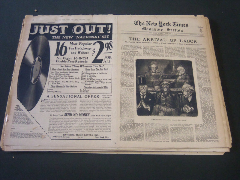 1923-1924 NEW YORK TIME MAGAZINE SECTIONS LOT OF 23 DIFFERENT ISSUES - NTL 67