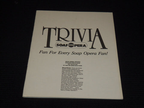 1989 SOAP OPERA UPDATE TRIVIA GAME MAGAZINE COVER - E 13105