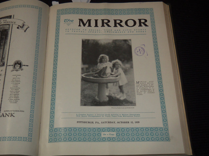 1929 SEPTEMBER-NOVEMBER THE MIRROR MAGAZINE BOUND VOLUME - KD 3351K