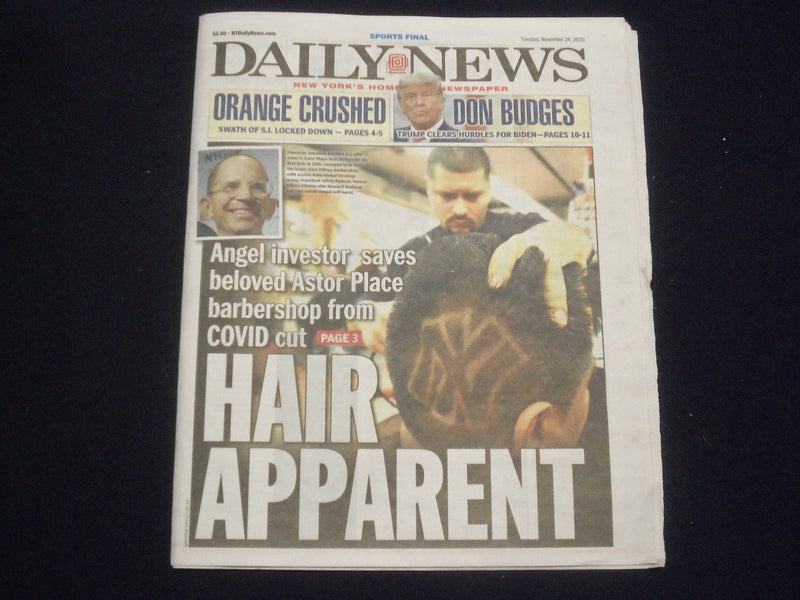 2020 NOV 24 NEW YORK DAILY NEWS NEWSPAPER - LUIS ROJAS RETURNS AS METS MANAGER