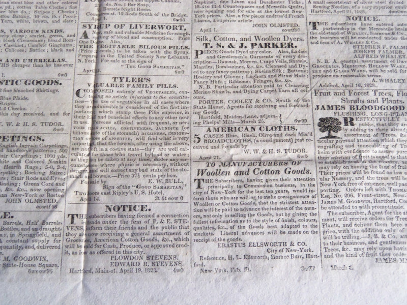 1828 MAY 6 THE CONNECTICUT COURANT NEWSPAPER - HARTFORD - NP 4177