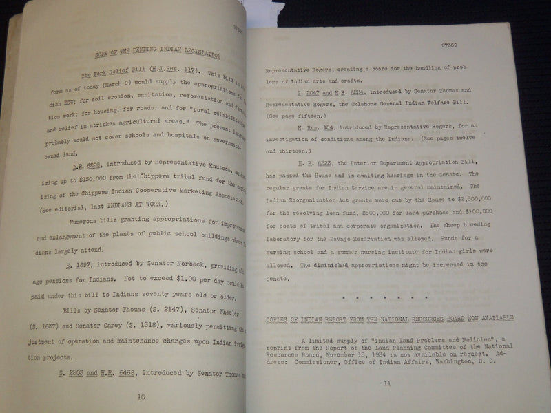 1935 INDIANS AT WORK A NEWS SHEET FOR THE INDIAN SERVICE BOOK - J 9278