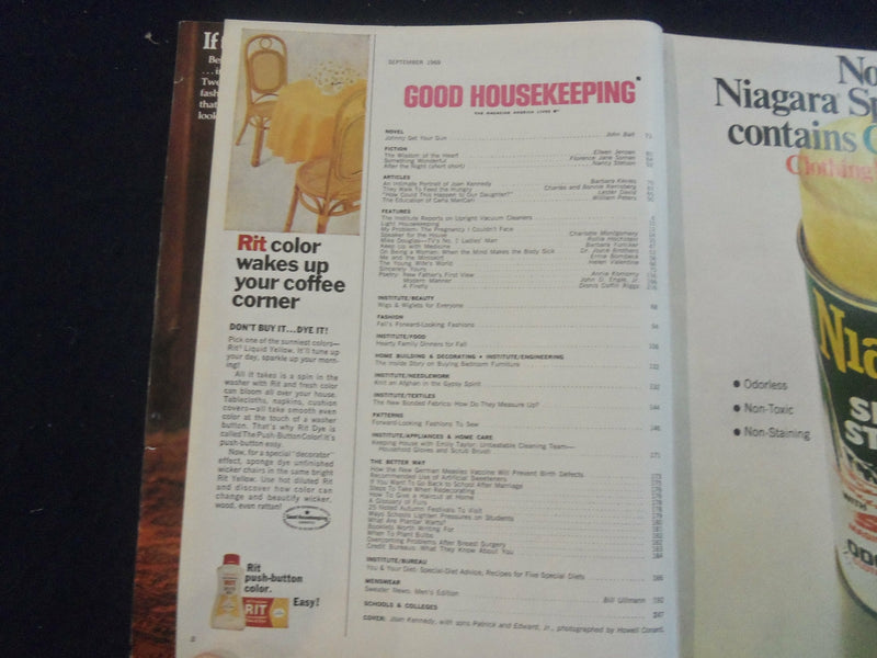 1969 SEPTEMBER GOOD HOUSEKEEPING MAGAZINE - JOAN KENNEDY - SP 4796F