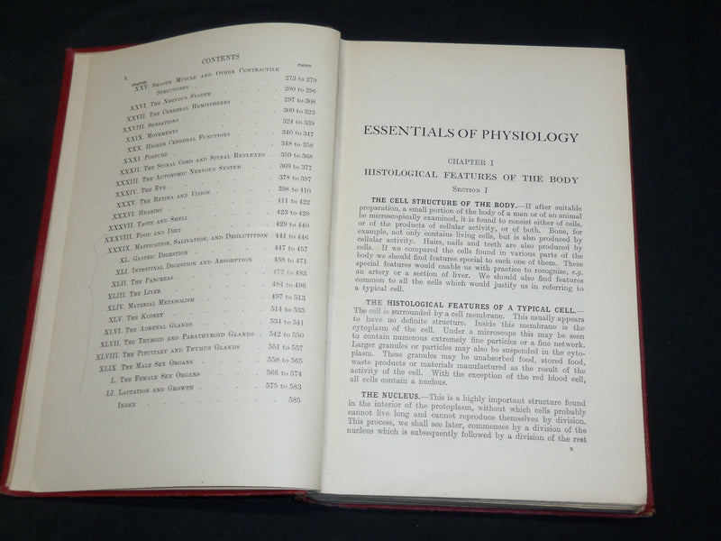 1931 ESSENTIALS OF PHYSIOLOGY BOOK BY BAINBRIDGE & MENZIES - 5TH EDN - KD 2761Y