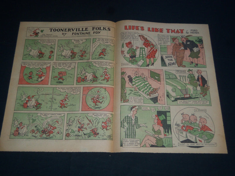 1941 THE EVENING NEWS SUNDAY COLOR COMIC SECTION LOT OF 2 - TARZAN - NP 3734