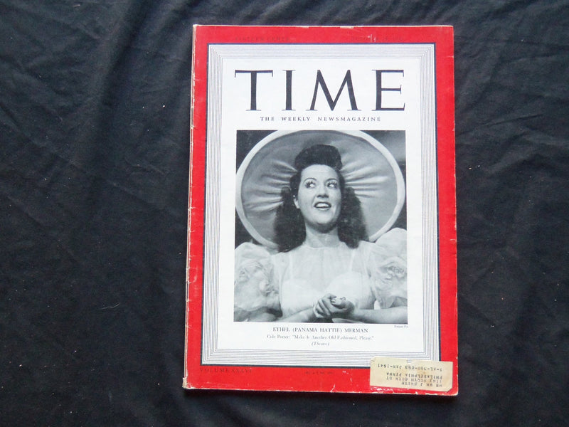 1940 OCTOBER 28 TIME MAGAZINE - ETHEL MERMAN - T 736