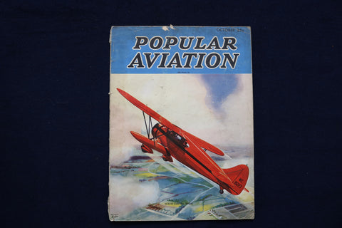 1936 OCTOBER POPULAR AVIATION MAGAZINE - WACO CUSTOM CABIN COVER - E 11327