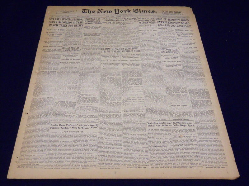 1933 JULY 14 NEW YORK TIMES - GUGGENHEIM LEAPS FROM BURNING YACHT - NT 3865
