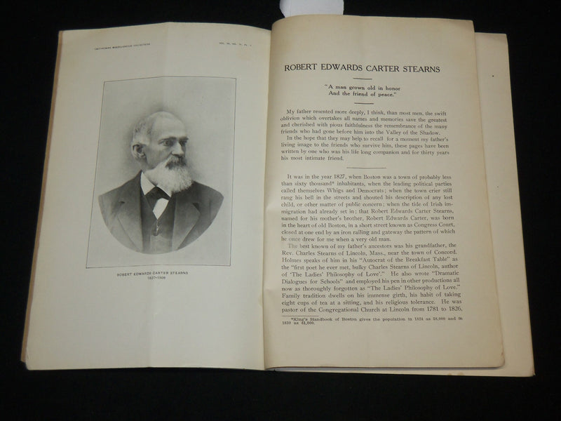 1911 ROBERT EDWARDS CARTER STEARNS BIBLIOGRAPHY SOFTCOVER BOOK - J 6520