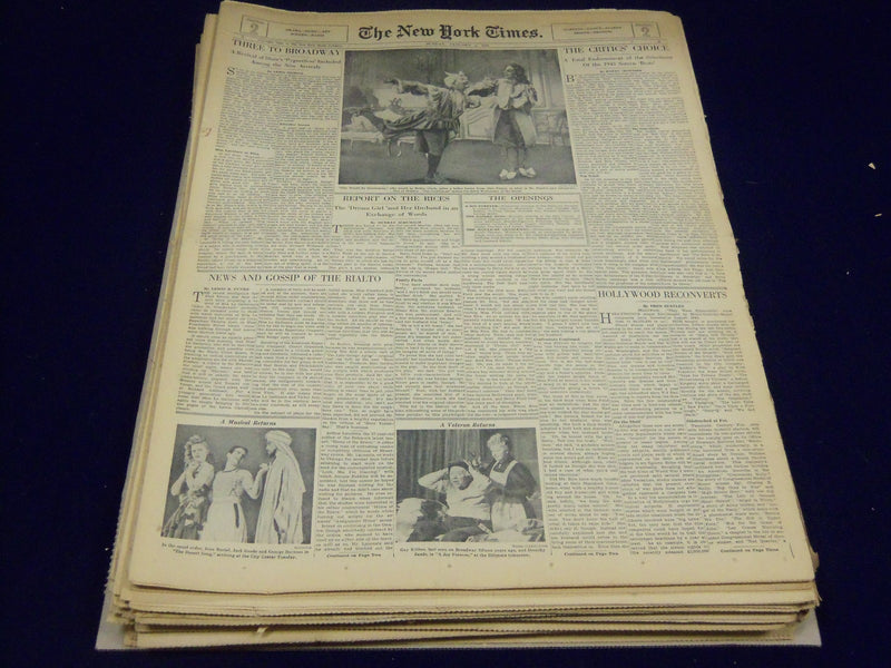 1946 NY TIMES SUNDAY DRAMA SECTIONS LOT OF 42 - ANNIE GET YOUR GUN - UP 8