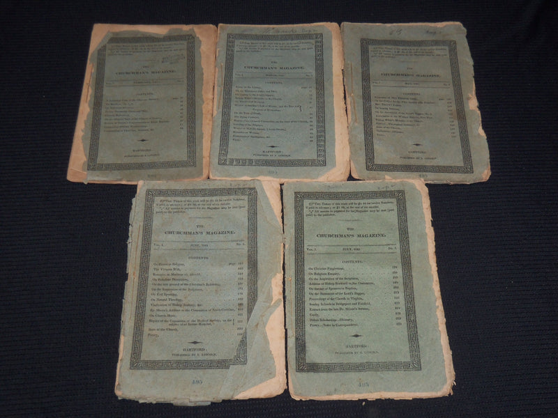 1821 THE CHURCHMAN'S MAGAZINE LOT OF 5 ISSUES - O 1134N