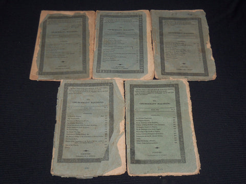 1821 THE CHURCHMAN'S MAGAZINE LOT OF 5 ISSUES - O 1134N