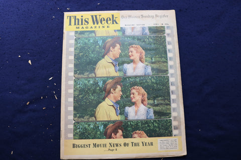 1955 APRIL 24 THIS WEEK MAGAZINE - GORDON MACRAE-SHIRLEY JONES COVER - E 22903