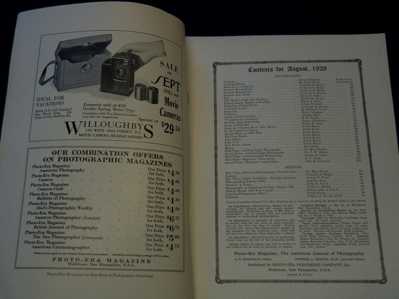 1928 AUGUST PHOTO-ERA MAGAZINE - GREAT PHOTOS - SP 3253B