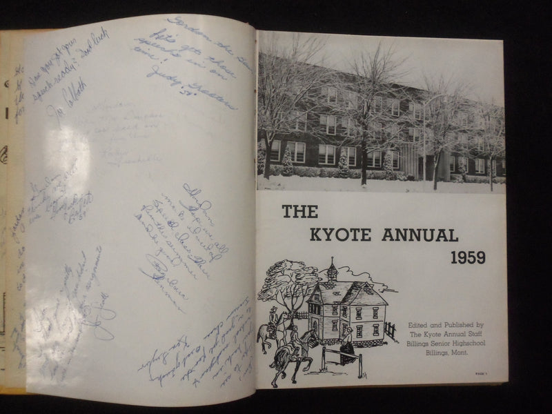 1959 THE KYOTE BILLINGS SENIOR HIGH SCHOOL YEARBOOK - BILLINGS, MONTANA- YB 3339