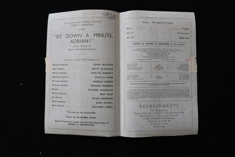 1948 COMEDY THEATRE PROGRAMS - LOT OF 2 - LONDON - K 1897