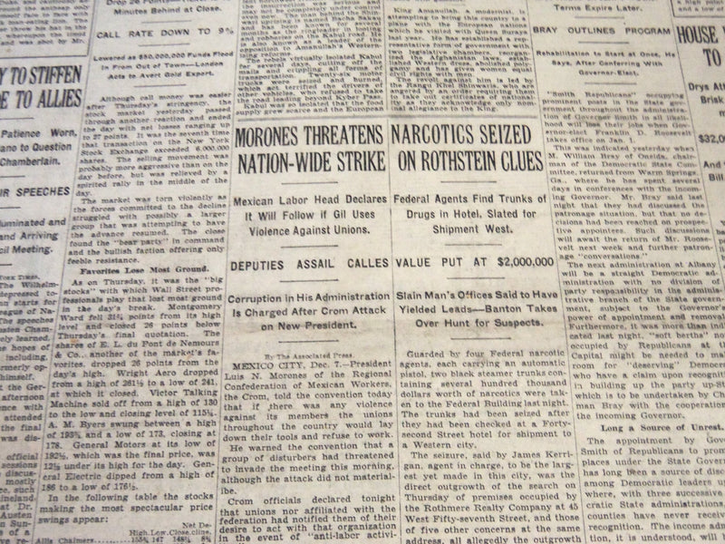 1928 DECEMBER 8 NEW YORK TIMES - NARCOTICS SEIZED ON ROTHSTEIN CLUES - NT 6462