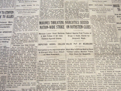 1928 DECEMBER 8 NEW YORK TIMES - NARCOTICS SEIZED ON ROTHSTEIN CLUES - NT 6462