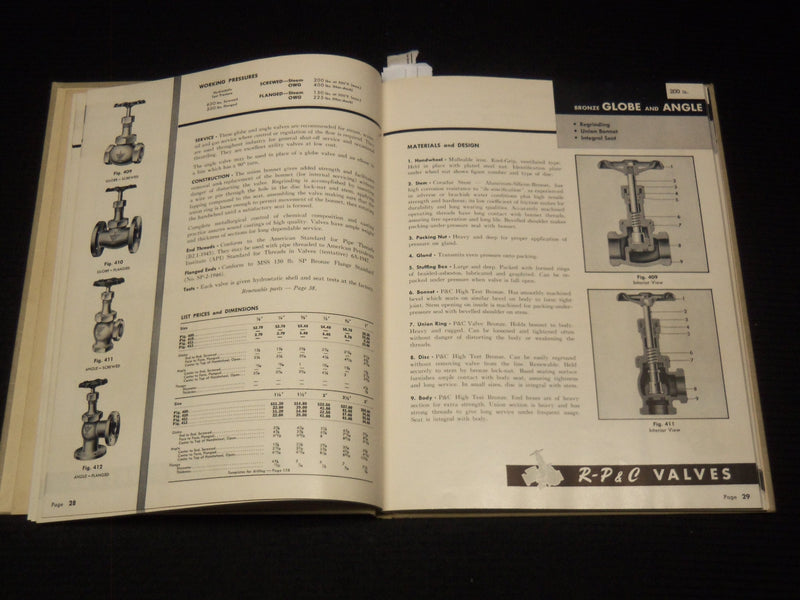 1954 R-P & C VALVES AND STEEL FITTINGS CATALOG NO. 9 - READING, PA - KD 6524M