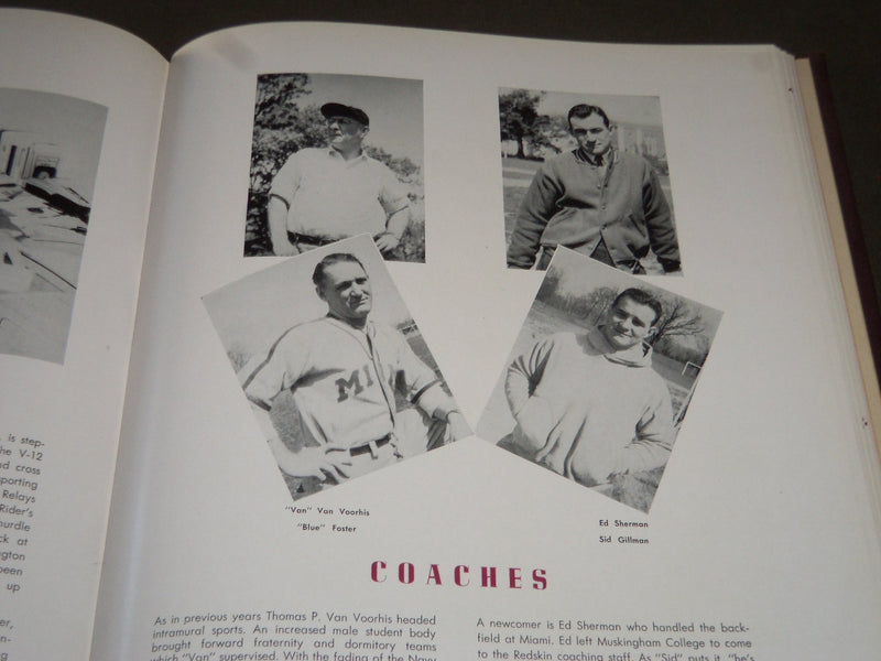 1945 THE RECENSIO MIAMI UNIVERSTIY YEARBOOK -SID GILLMAN FOOTBALL COACH- YB 1035