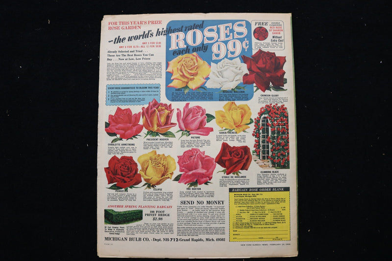 1968 FEB 25 SUNDAY NY NEWS COLOROTO MAGAZINE - JOEY HEATHERTON COVER - E 25492