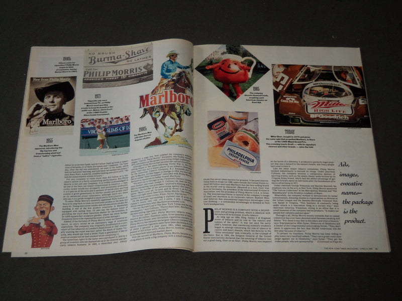 1989 APRIL 9 NEW YORK TIMES MAGAZINE SECTION - PHIL MORRIS'S BIG BITE - J 3112