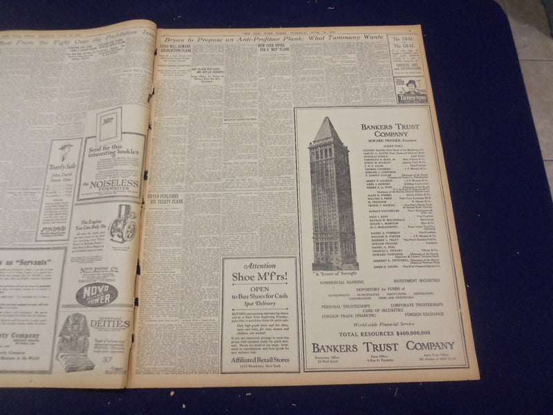 1920 JUNE 29 NEW YORK TIMES - DEMOCRATS WILDLY ACCLAIM WILSON - NT 9117