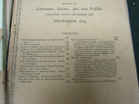 1879 THE ATLANTIC MONTHLY MAGAZINE LOT 7 ISSUES - STORIES & ARTICLES - WR 423