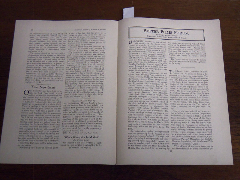 1933 DECEMBER NATIONAL BOARD OF REVIEW MAGAZINE - KATHARINE HEPBURN - K 1143