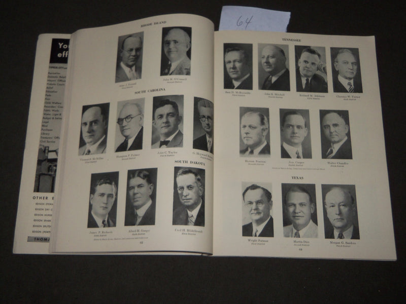 1937 THE DEMOCRATIC CONGRESSIONAL REGISTER - LYNDON JOHNSON - PHOTOS - J 3177
