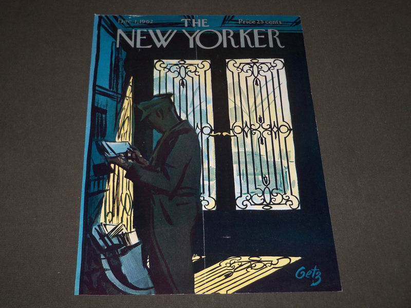1962 DECEMBER 1 NEW YORKER MAGAZINE FRONT COVER ONLY - GREAT ART FOR FRAMING