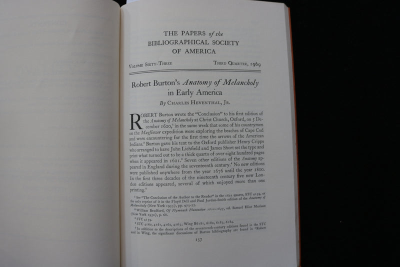 1969 THE PAPERS OF THE BIBLIOGRAPHICAL SOCIETY OF AMERICA - LOT OF 2 - K 2241