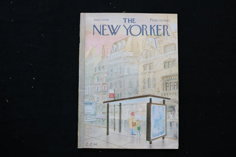 1976 JUNE 7 THE NEW YORKER MAGAZINE - A BUS STOP SHELTER COVER - E 10493