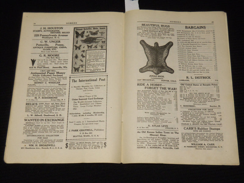 1918-1919 MID-WINTER HOBBIES MAGAZINE - 5TH AVE FACADE - VOL 1 NO. 3/4- SP 4863B