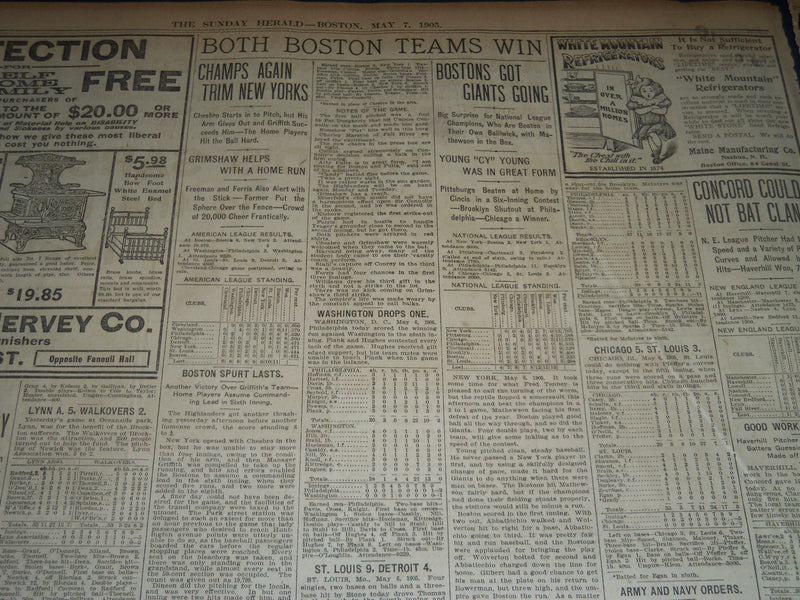 1905 MAY 7 THE BOSTON HERALD - SANFORD OUSTED WITHOUT INQUIRY - BH 156