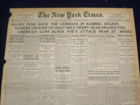 1918 MAY 6 NEW YORK TIMES - ALLIES PUSH GERMANS IN KEMMEL REGION - NT 8173