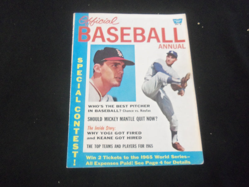 1965 OFFICIAL BASEBALL MAGAZINE - MICKEY MANTLE - WILLIE MAYS - J 7710