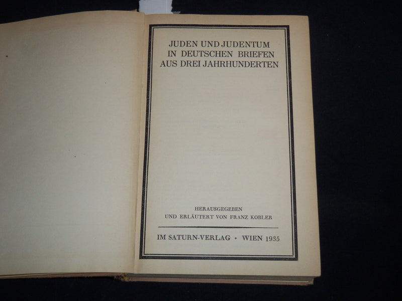 1935 JUDEN UND JUDENTUM HARDCOVER BOOK BY FRANZ KOBLER - KD 5633Q