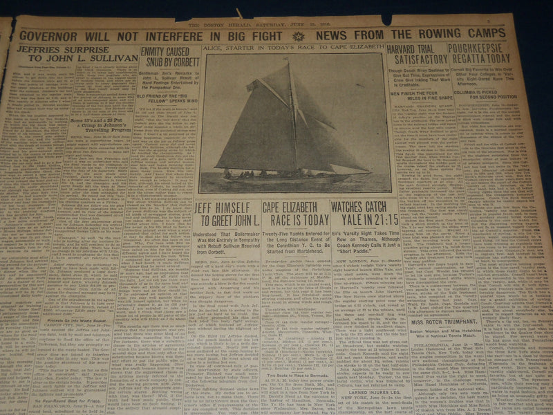 1910 JUNE 25 THE BOSTON HERALD - HARVARD CLASS DAY CROWDS DRENCHED - BH 344