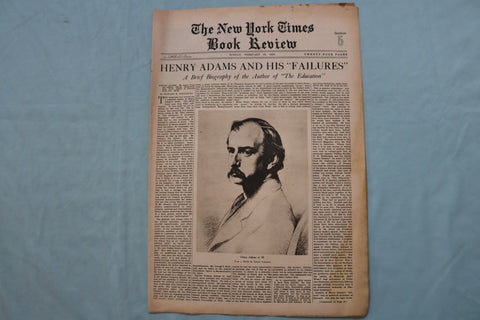 1933 FEB 19 NEW YORK TIMES BOOK REVIEW SECTION - HENRY ADAMS 'FAILURES'- NP 9162
