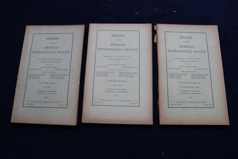 1922-1924 AMERICAN MATHEMATICAL SOCIETY BULLETIN - LOT OF 24 - O 3389