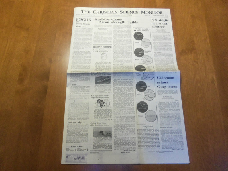 1968 JAN 4 THE CHRISTIAN SCIENCE MONITOR - NIXON STRENGHT BUILDS - NP 4616