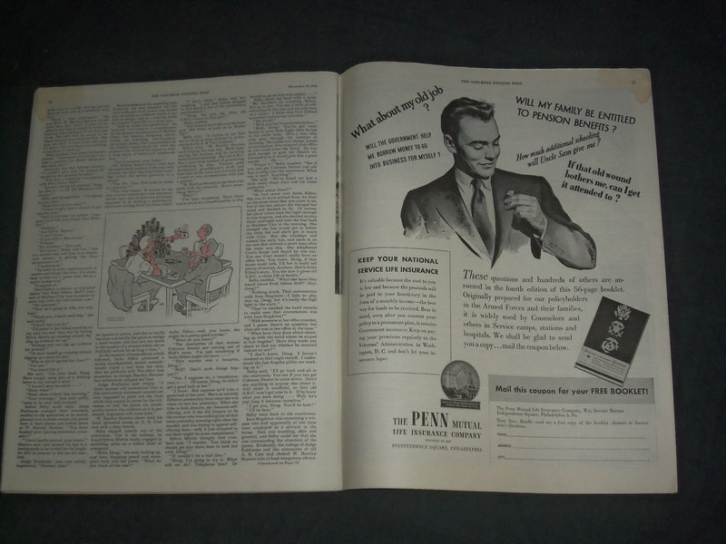 1945 DEC 29 THE SATURDAY EVENING POST MAGAZINE -NORMAN ROCKWELL COVER - SP 2477C