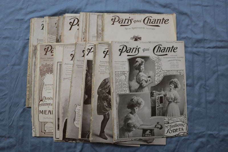 1907 PARIS QUI CHANTE REVUE ILLUSTRATEE MAGAZINE - FRENCH - LOT OF 38 - O 3846