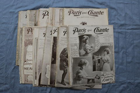 1907 PARIS QUI CHANTE REVUE ILLUSTRATEE MAGAZINE - FRENCH - LOT OF 38 - O 3846